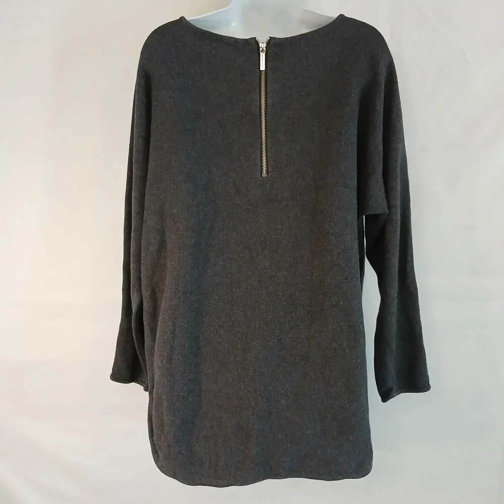 Michael‎ Khors womens gray pullover zip closure sz XL office wear cozy mature